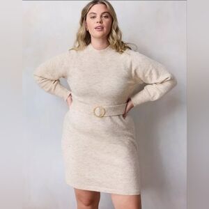 Lauren Conrad Belted Mickneck Sweater Dress 1X